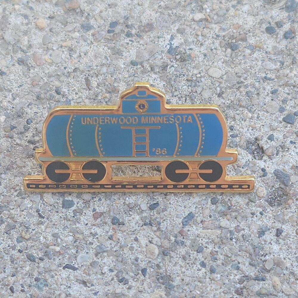 1986 Underwood Minnesota Lions Club Train COKA Taiwan Enamel Screwback Lapel Pin